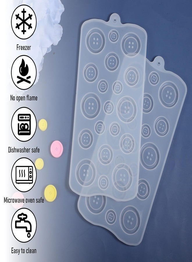 Qulkws 2 Pcs Button Silicone Chocolate Molds Transparent Button Resin Mold Candy Silicone Molds Resin Jewelry Mold Fondant Buttons Moldes for Chocolate Cake Decoration Crafts - Image 3