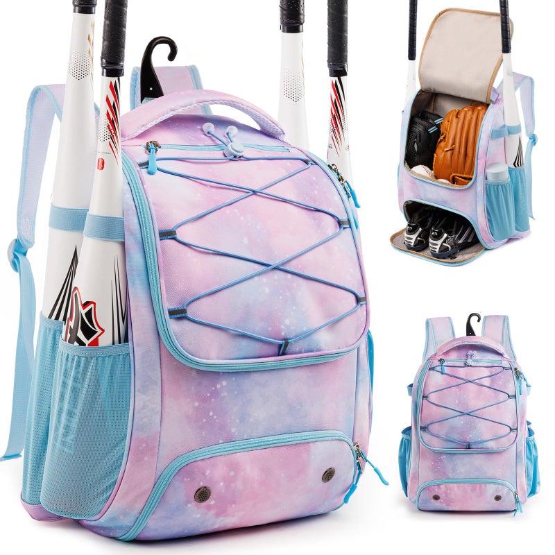 VIGEGARI Youth Baseball Bag Backpack with Bat Holder for Boys Girls Baseball & Softball Bat Bag for T-Ball Equipment, Kids Baseball Backpack with Shoe Compartment & Glove Storage - Image 1