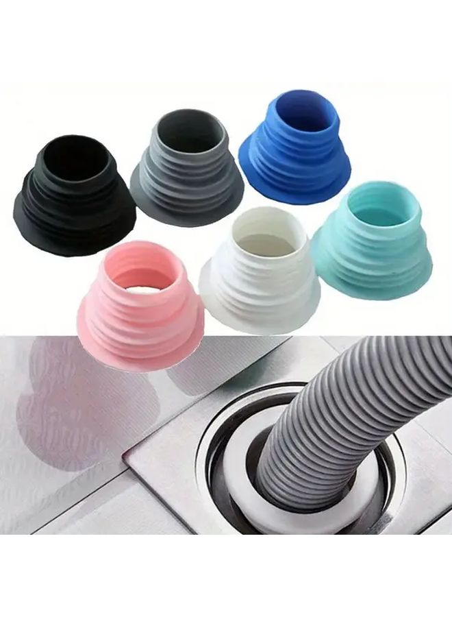 2 Sewer Deodorizing Seal Ring Washing Machine Drain Pipe Seal Plug Wash Basin Silicone Kitchen Deodorizing Cover Blue - Image 1
