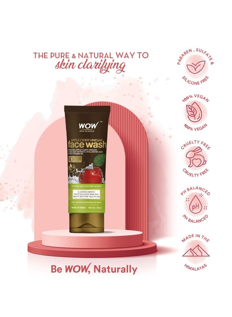WOW Skin Science Apple Cider Vinegar Foaming Face Wash | Deep Cleansing | For Oily Skin | Fresh, Clear Skin | For Acne & Pimples | Paraben & Sulphates Free| Face Wash for Women & Men | 100 ml - Image 4