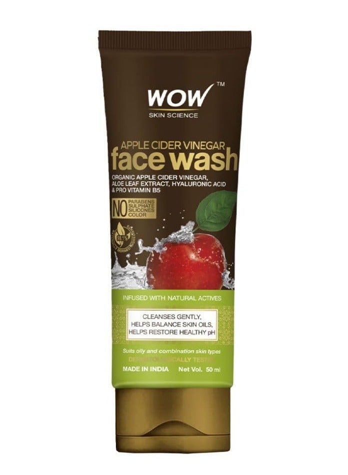 WOW Skin Science Apple Cider Vinegar Foaming Face Wash | Deep Cleansing | For Oily Skin | Fresh, Clear Skin | For Acne & Pimples | Paraben & Sulphates Free| Face Wash for Women & Men | 100 ml - Image 1