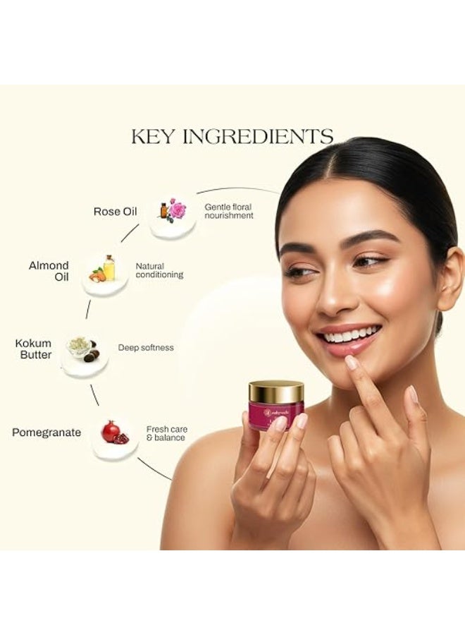 Ashpveda Ayurvedic Rose Petal Lip Balm For Dry & Chapped Lips With Kokum Fruit, Rose Flowers and Almond Oil | Lip UV Protection & Nourishment | Lip Balm with 25 Sun Protection SPF for Soft Pink Lips, 15 gram - Image 2
