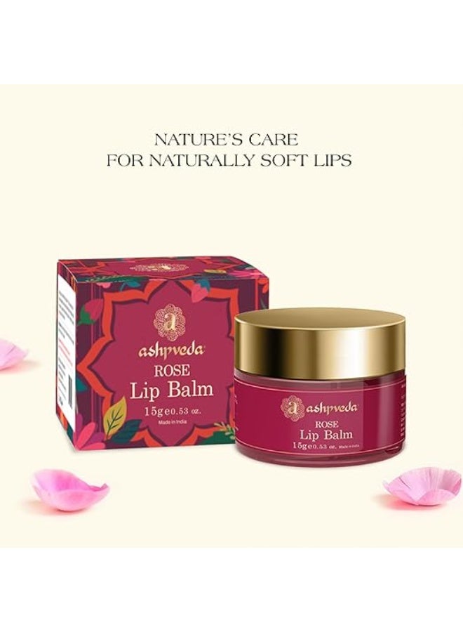 Ashpveda Ayurvedic Rose Petal Lip Balm For Dry & Chapped Lips With Kokum Fruit, Rose Flowers and Almond Oil | Lip UV Protection & Nourishment | Lip Balm with 25 Sun Protection SPF for Soft Pink Lips, 15 gram - Image 1