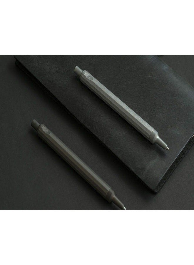 HMM Ballpoint Pen - Sleek Retractable Aluminum Pen for Writing, Note Taking & Journaling - Stylish Metal Design, Smooth Writing, Refillable - Raw - Image 3