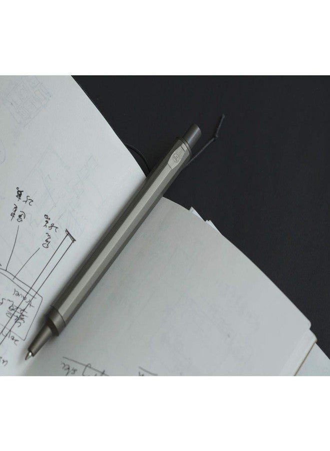 HMM Ballpoint Pen - Sleek Retractable Aluminum Pen for Writing, Note Taking & Journaling - Stylish Metal Design, Smooth Writing, Refillable - Raw - Image 4