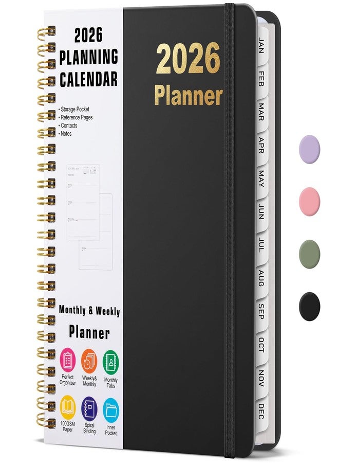 Timart 2026 Planner, Weekly and Monthly Planner, January 2026 - December 2026, Hardcover 2026 Calendar Planner Book with Tabs, Inner Pocket For Women & Men, Perfect for Office School Home Supplies, A5 - Image 1