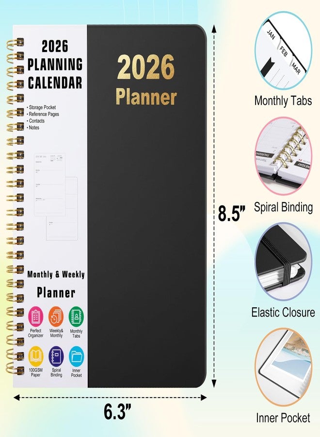 Timart 2026 Planner, Weekly and Monthly Planner, January 2026 - December 2026, Hardcover 2026 Calendar Planner Book with Tabs, Inner Pocket For Women & Men, Perfect for Office School Home Supplies, A5 - Image 3