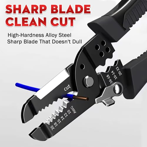 BendJoy 9 in 1 Multifunction Wire Cutter and Stripper, Plier For Repairing Electrical Appliances, High Magnetic Steel Blade, Plastic Handle Sturdy and Durable Perfect for Electricians - Image 4