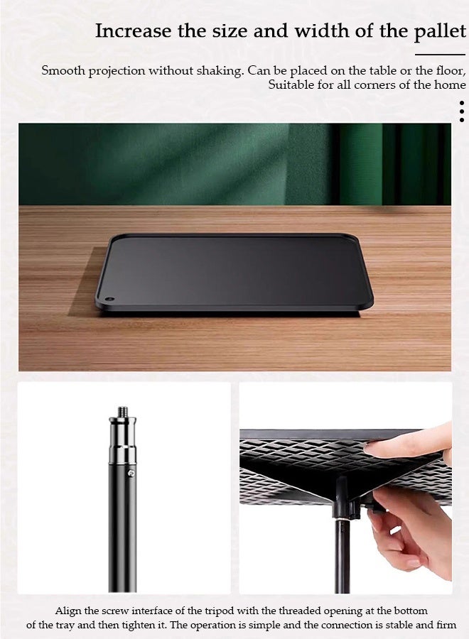 DUNISO Adjustable Projector Tripod Stand Portable Foldable Laptop Tripod with Projection Tray Aluminum Floor Projector Stand with Adjustable Height for Office, Home, Stage, Studio, Racks Holder Mount - Image 3