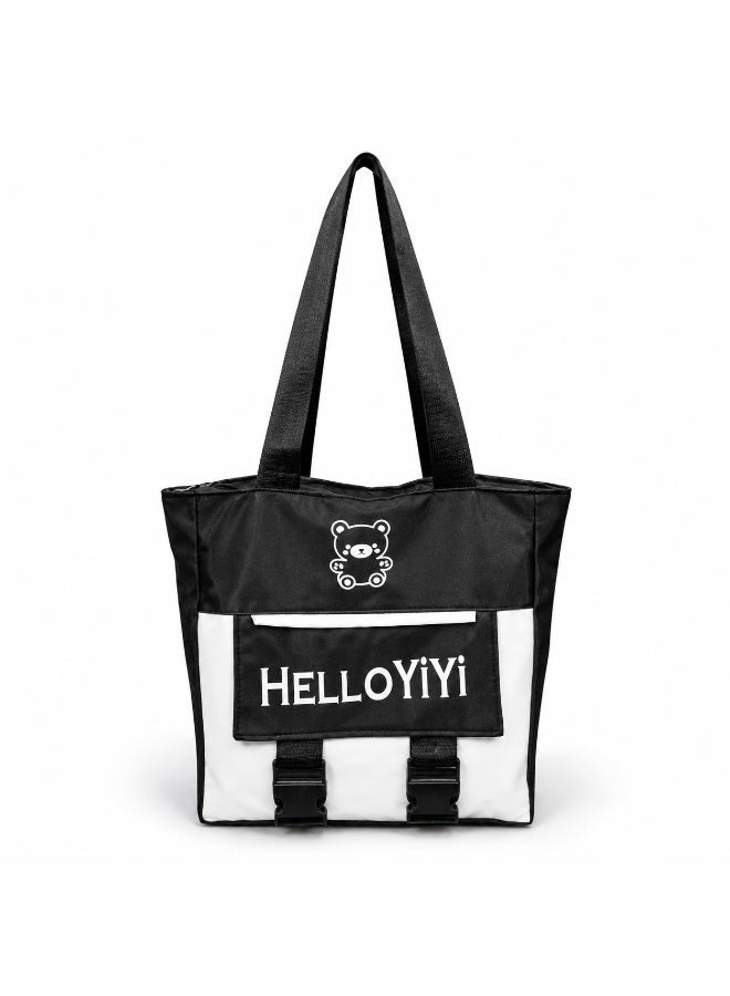 Women’s Tote Bag with Top Zipper, Multiple Front Pockets, Detachable Mini Purse and Wide Shoulder Straps - Image 2