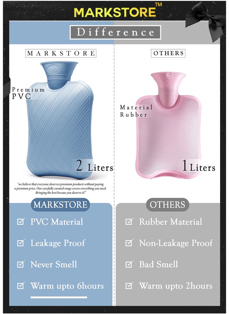 MARK STORE Hot Water Bag, Hot pack for Pain Relief, Hot Water Bottle, Cold and Hot Pack with velvet cover,(1pc only) Assorted colors  - Image 3