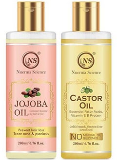 Nuerma Science Jojoba Oil And Castor Oil For Skin And Hair (Pack Of 2 200Ml Each) (400Ml)  - Image 1
