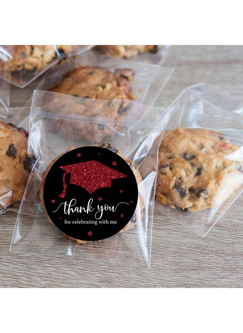 MAGJUCHE Red Black Graduation Thank You Stickers Congrats Grad Party Favor Sticker Labels 40Pack 2in  - Image 5