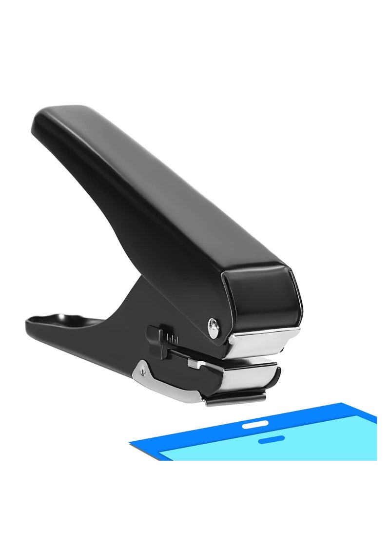 SYOSI - Slot Puncher, Badge Hole Punch for Id Card, PVC Slot and Paper, Heavy-Duty Hole Punch for Pro Use(Elliptical Aperture: 0.6 x 0.16 inch) - Image 1