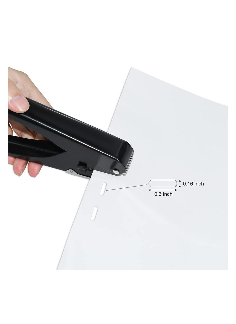SYOSI - Slot Puncher, Badge Hole Punch for Id Card, PVC Slot and Paper, Heavy-Duty Hole Punch for Pro Use(Elliptical Aperture: 0.6 x 0.16 inch) - Image 1