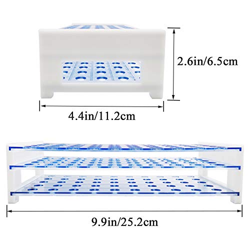 Panxxsen 50Pcs Clear Plastic Test Tubes with Rack,16x100mm(10ml) Test Tube with Caps and 50 Holes Tubes Rack for Scientific Experiments,Party,Decorate The House,Candy Storage - Image 3