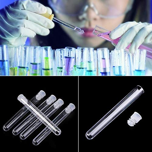 Panxxsen 50Pcs Clear Plastic Test Tubes with Rack,16x100mm(10ml) Test Tube with Caps and 50 Holes Tubes Rack for Scientific Experiments,Party,Decorate The House,Candy Storage - Image 5
