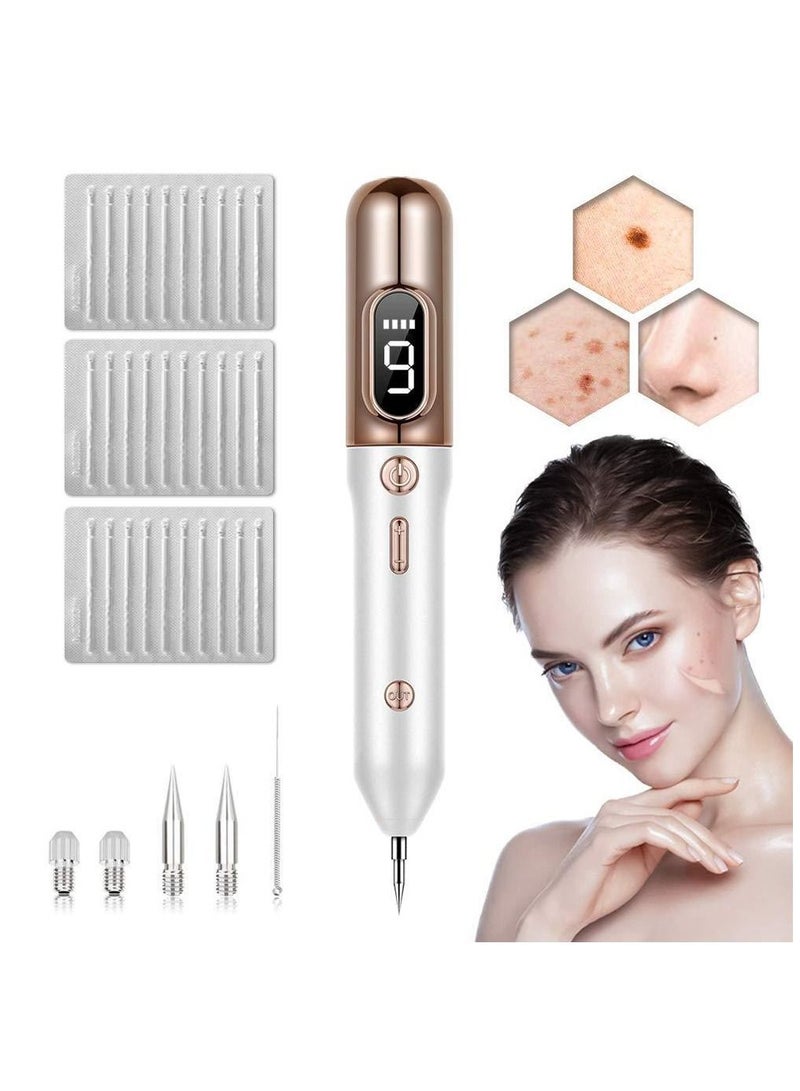 Furtey Freckle removal equipment Skin Tag Removal Tool with USB Charge for Home Use 30 Interchangeable Devices Gold  - Image 1