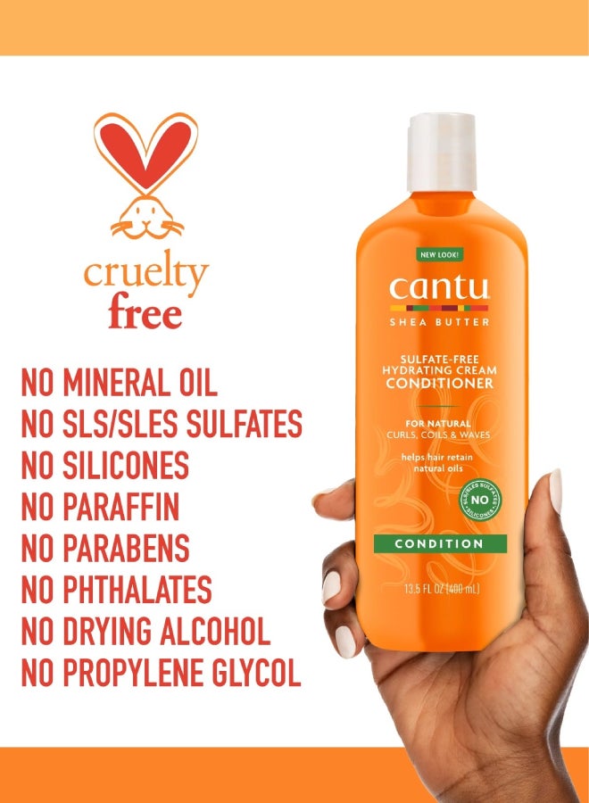 Cantu Hydrating Cream Conditioner for Natural Hair, Sulfate-Free with Shea Butter 400.0ml - Image 3