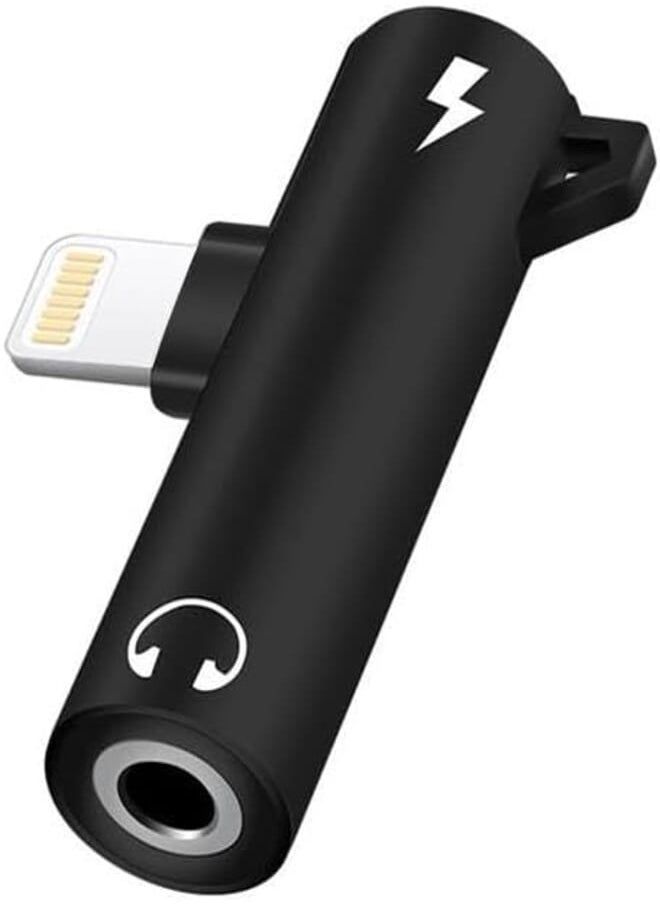 Generic Lightning male to 3.5mm AUX + Dual Lightning Female Adapter, Audio & Charging Splitter for iPhone 14/13/12/11/X/XS/8/7, Supports audio, Calls & Charging, iOS Compatible 