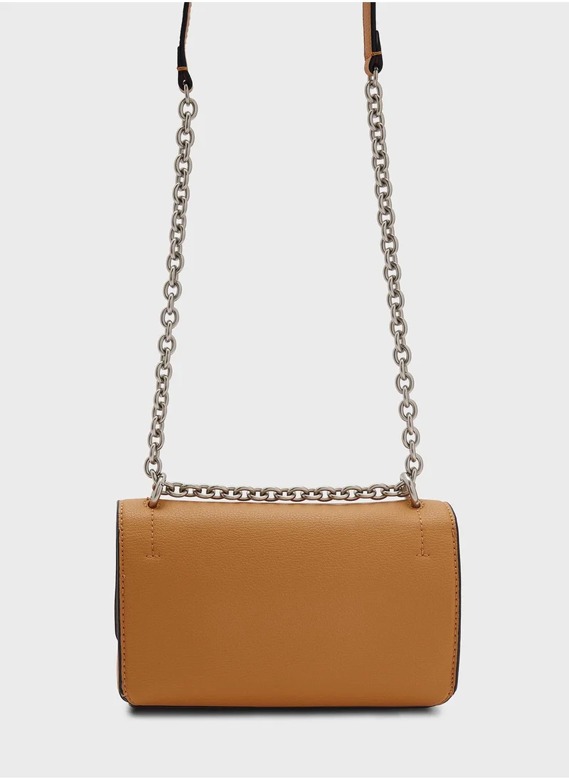 Calvin Klein Jeans Flap Over Chain Detailed Crossbody