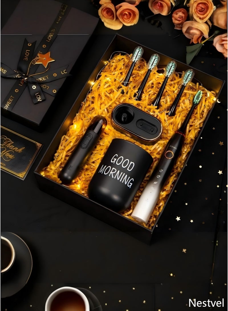 Nestvel Luxury Gift Basket for men,Gift Box Contains Electric Toothbrush,Toothbrush Cup, Nose Trimmer.Gift Set For Ramadan,Birthday ,Family Anniversary, Valentine's Day, Father's Day,  Thanksgiving Day, Christmas, Colleague Care,Corporate Care,Graduation and School Start. ThE Gift For your Dearest Family Members, Father, Husband, Boyfriend,Son, Brother, Partner, Colleague, Teacher, Classmate,Male friend gifts, Brotherly bonds - Image 1