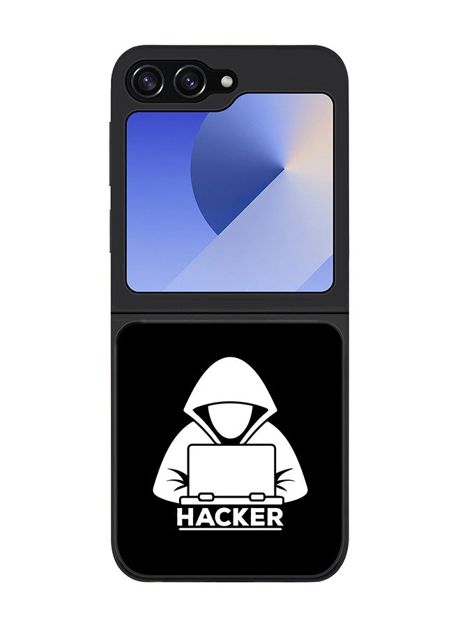 Stylizedd Rugged Black edge case for Samsung Galaxy Z Flip7 FE, Slim fit Soft Case Flexible Rubber Edges Anti Drop TPU Gel Thin Cover -  Hacker - Image 1