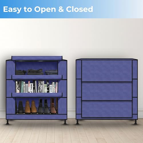 TRENDY Multipurpose Shoe Rack Cabinet 3 Layer All-in-one Storage Organizer with Dustproof Cover | Space-Saving Shoe Stand for Home, Wardrobe & Entryway - Image 3