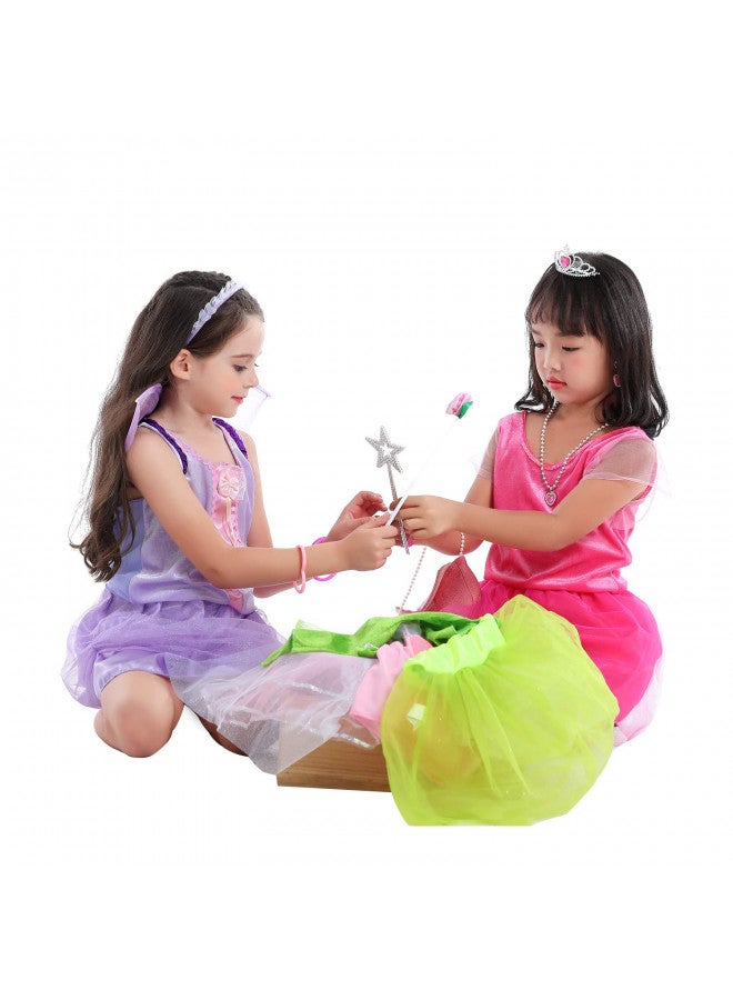 fedio Fedio Dress up Clothes for Little Girls - Kids Dress up & Pretend Play Princess Dress up Trunk Costume for Girls 3-6 Years - Image 4
