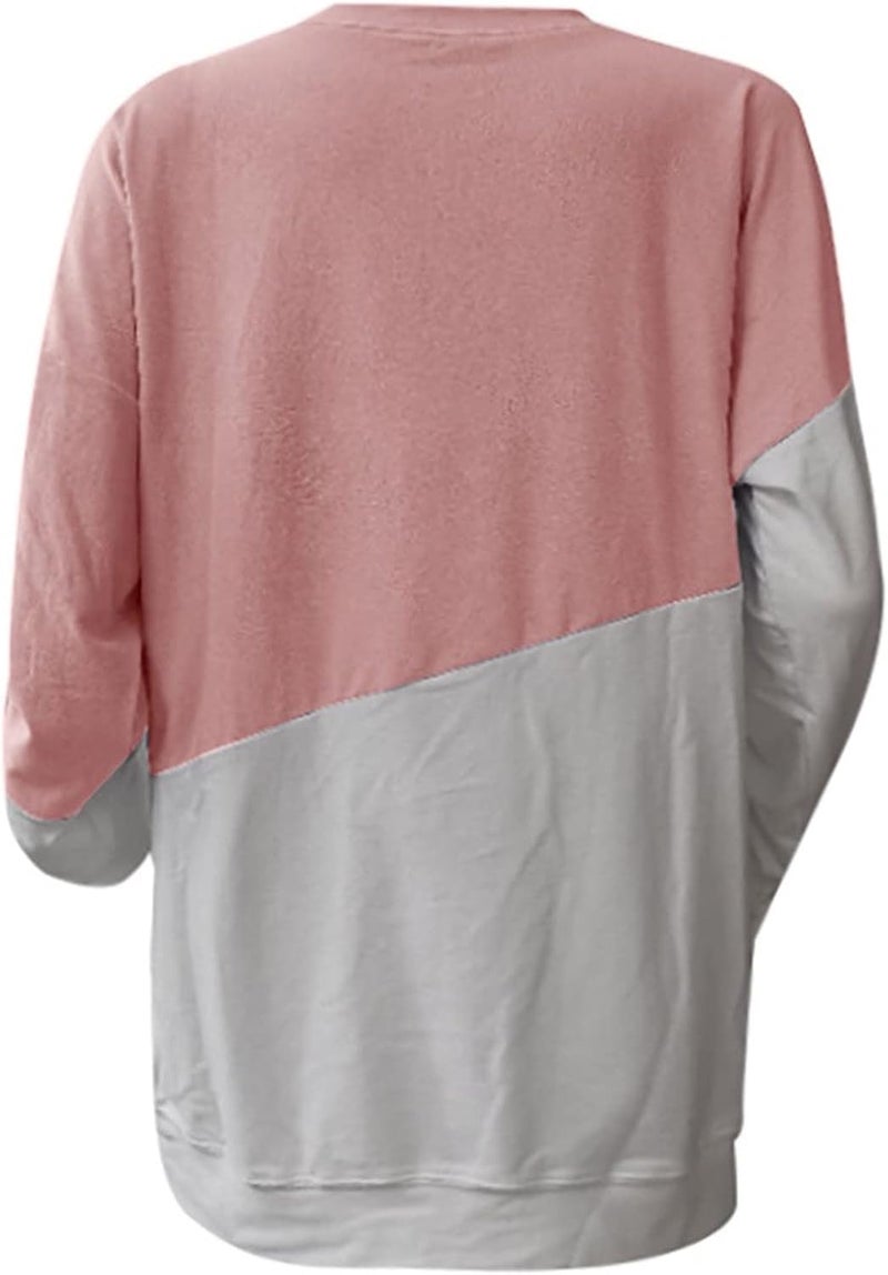 cheekyglo Womens 2022 Fall Winter Fashion Tops Casual Long Sleeve Crewneck Sweatshirt Blouse Striped Loose Soft Pullover Shirts - Image 4
