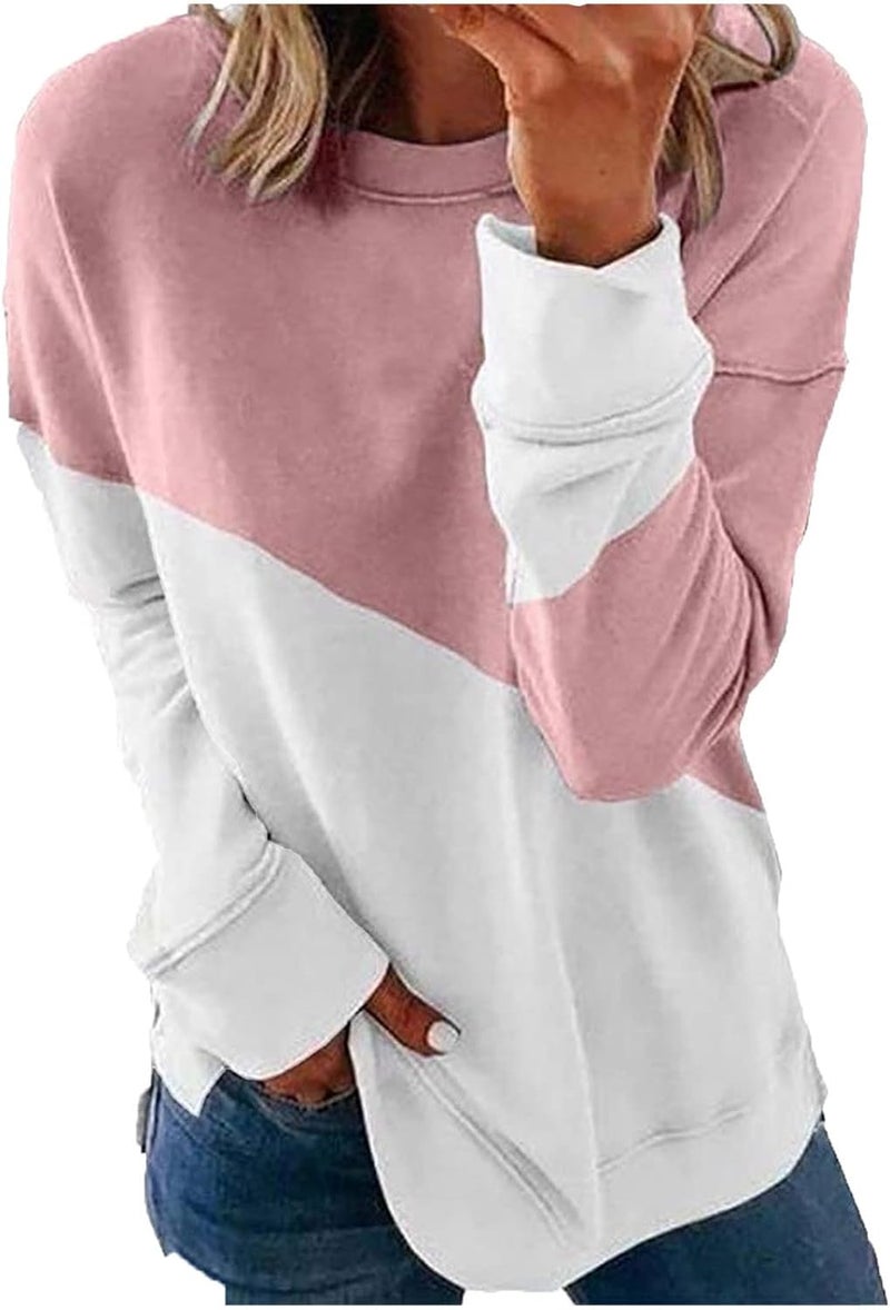 cheekyglo Womens 2022 Fall Winter Fashion Tops Casual Long Sleeve Crewneck Sweatshirt Blouse Striped Loose Soft Pullover Shirts - Image 1