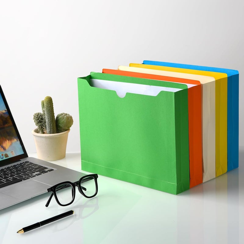 zmybcpack حقيبة ملفات 25 قطعة بحجم 2 بوصة، مجلدات جيبية قابلة للتوسع بوزن 230 جرام لكل متر مربع، مجلدات ملفات قابلة للتوسع بحجم الرسائل للاستخدام المنزلي والمكتبي والفصول الدراسية (ألوان متنوعة، علامة تبويب مقطوعة بشكل مستقيم) - Image 4
