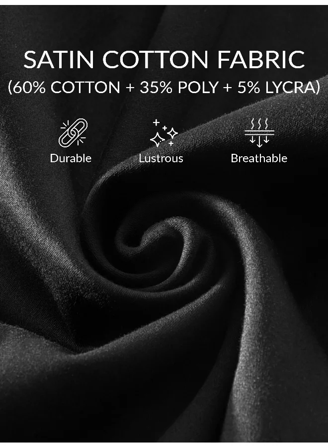 Beyoung Black Satin Shirt