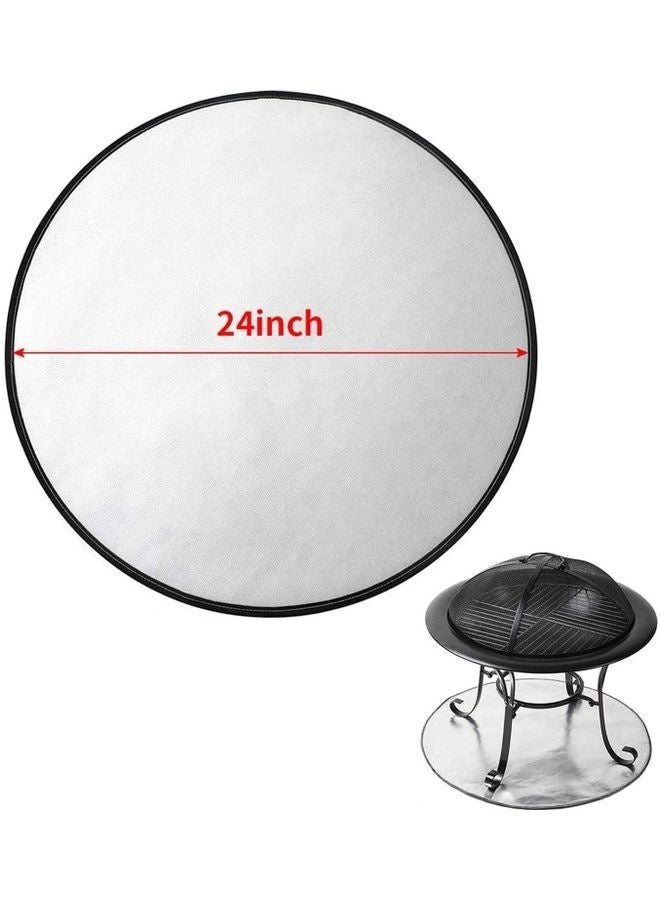 Western Mountains Round Pit Gas BBQ Fireproof Mat Grey 24inch - Image 2