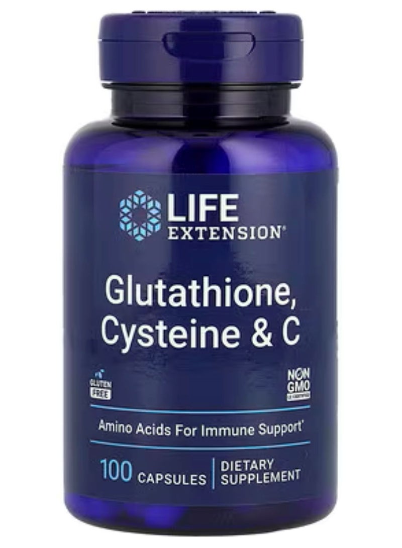 Life Extension Glutathione, Cysteine And C, 100 Capsules - Image 1
