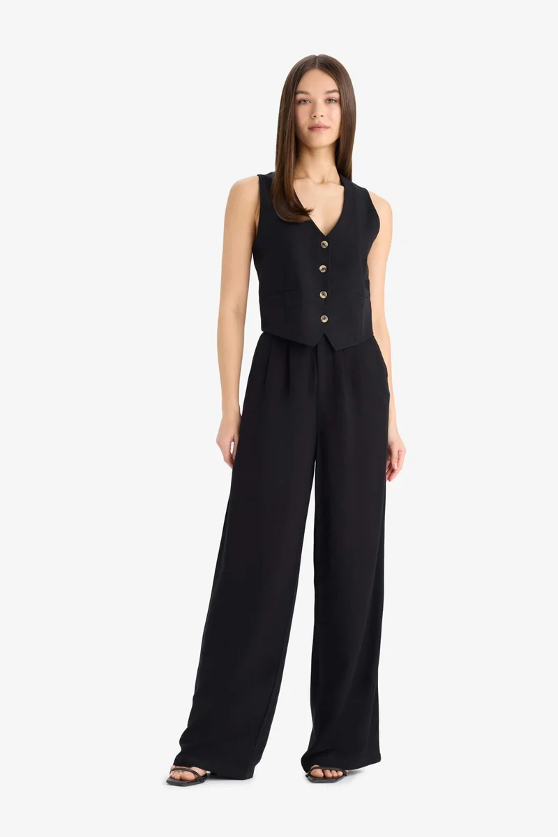 ديفاكتو V-Neck Linen Blend Blazer Vest