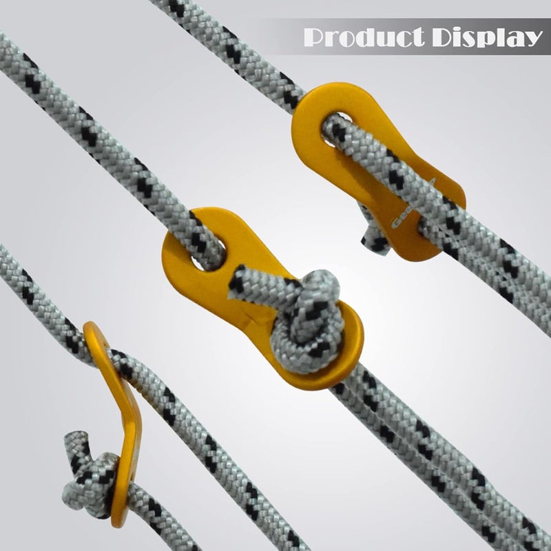 GEERTOP 6 Pack 5 mm Guy Lines Ultralight Tent Cords with Aluminum Adjuster Tensioner Outdoor Camping Guylines Ropes for Tent Tarp, Canopy Shelter, Climbing, Hiking Backpacking Survival Gear - Image 5
