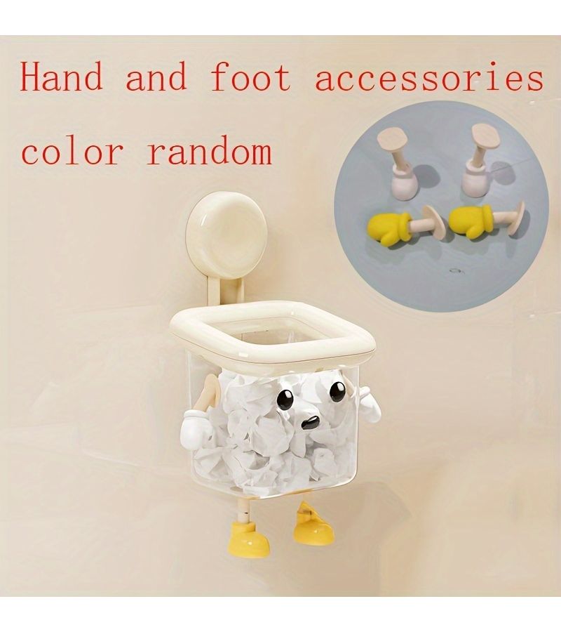 1 Pack Wall Mounted Suction Cup Toothbrush Holder Transparent Bathroom Storage Box - Image 3