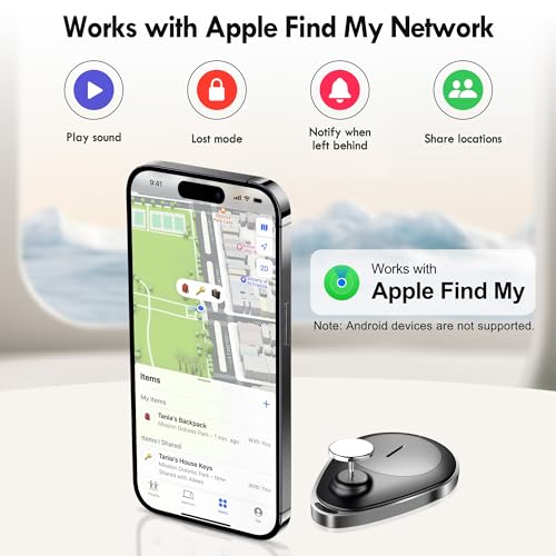lulaven Utag GPS Tracker for Kids Hidden 1 Pack,Bluetooth Tracker Works with Apple Find My (iOS only),Waterproof, Lost Mode,No Monthly Fee,Suitable for Children,Elderly,Pets,Backpack(Black) - Image 2