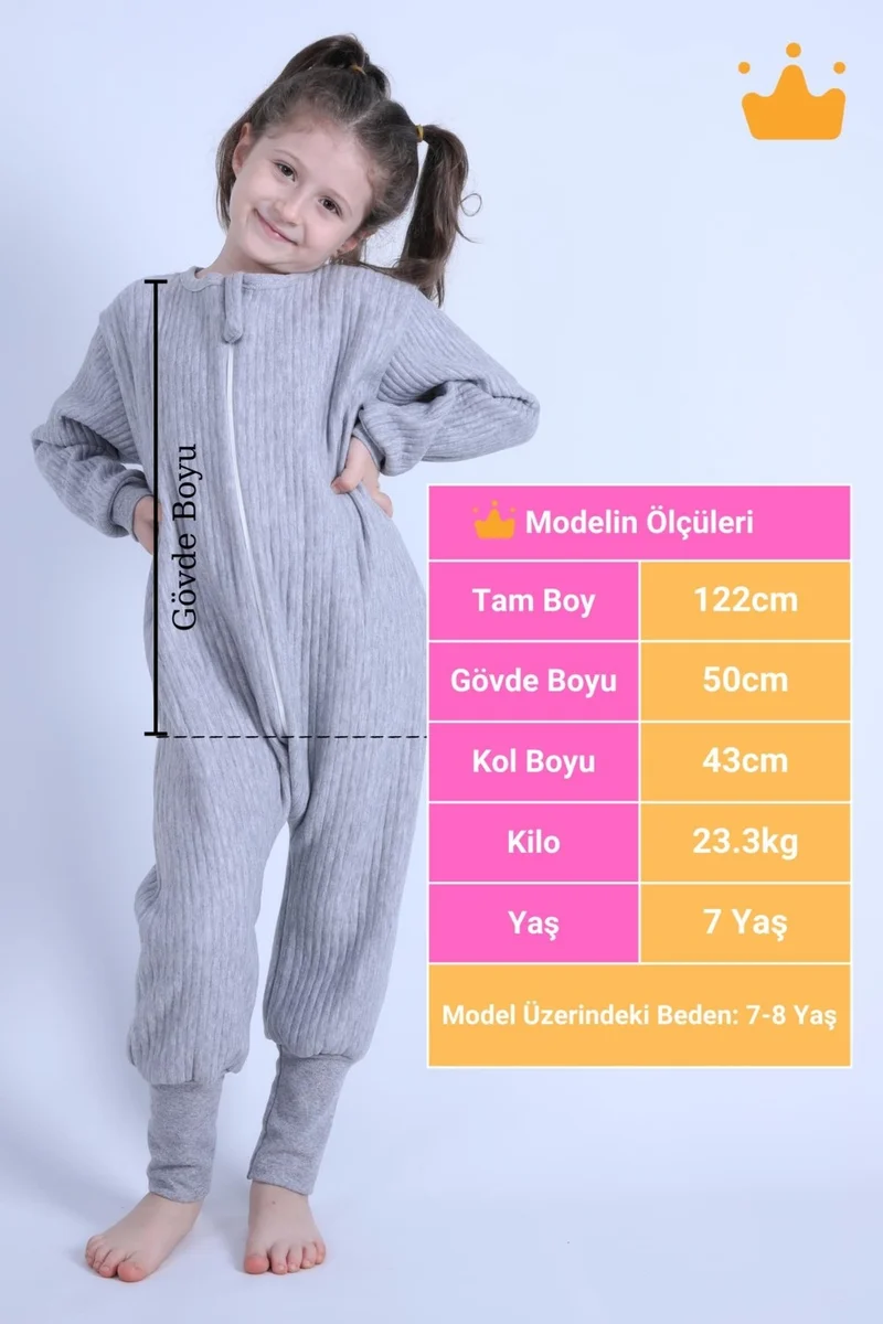 بيجيسا 2-8 Years 1.5 Tog Quilted Kids Sleeping Bag Unisex Long Sleeve Sleeping Bag