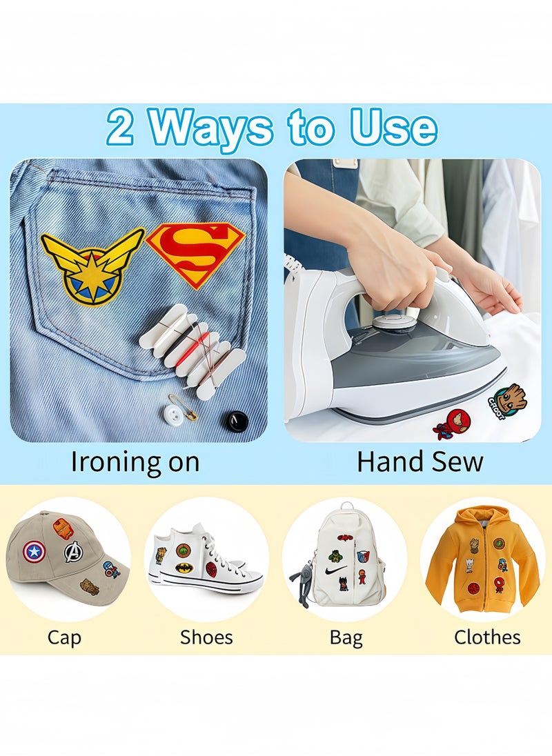 Peachjoy Iron on Patches, 20 Pcs Iron on Patches Cartoon Anime Patches Embroidered Applique Kit, Patch Iron-on or Sew-on Applique for Kids DIY Crafts, Patches for Kids Adult Clothes Decoration  - Image 3