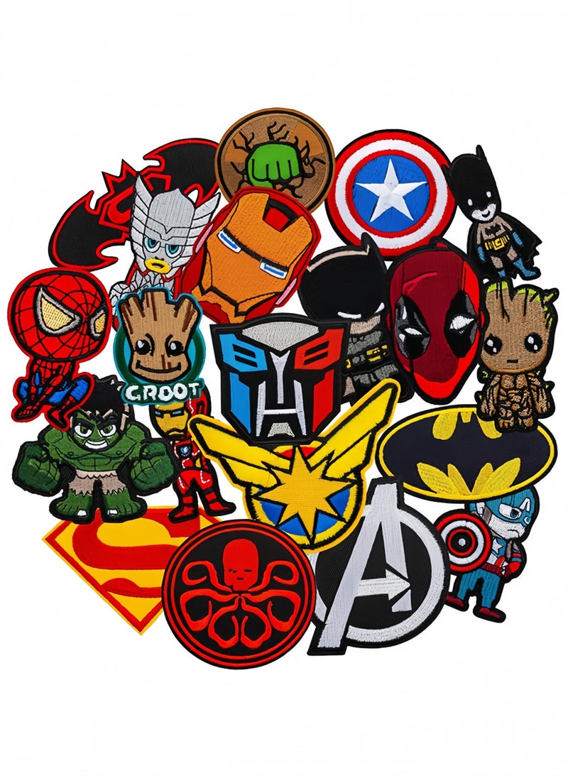 Peachjoy Iron on Patches, 20 Pcs Iron on Patches Cartoon Anime Patches Embroidered Applique Kit, Patch Iron-on or Sew-on Applique for Kids DIY Crafts, Patches for Kids Adult Clothes Decoration  - Image 1