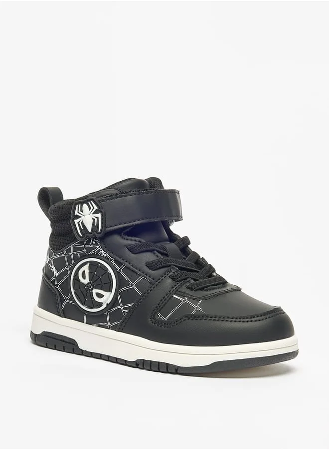 مارفل Spider-Man Embossed Sneakers with Lace Detail and Zip Closure