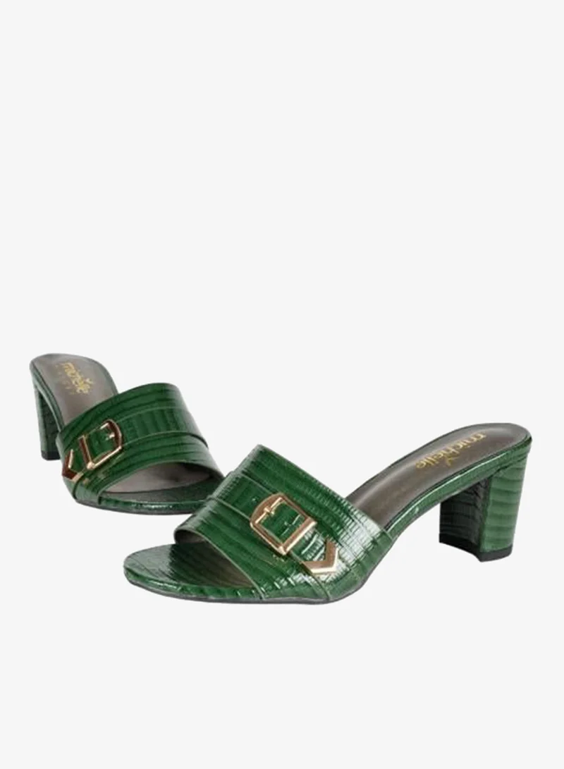Michelle Morgan Green 092-2934 Michelle Morgan Ladies Block Heel Sandals 413RJ192 Green for Women | Best Price UAE