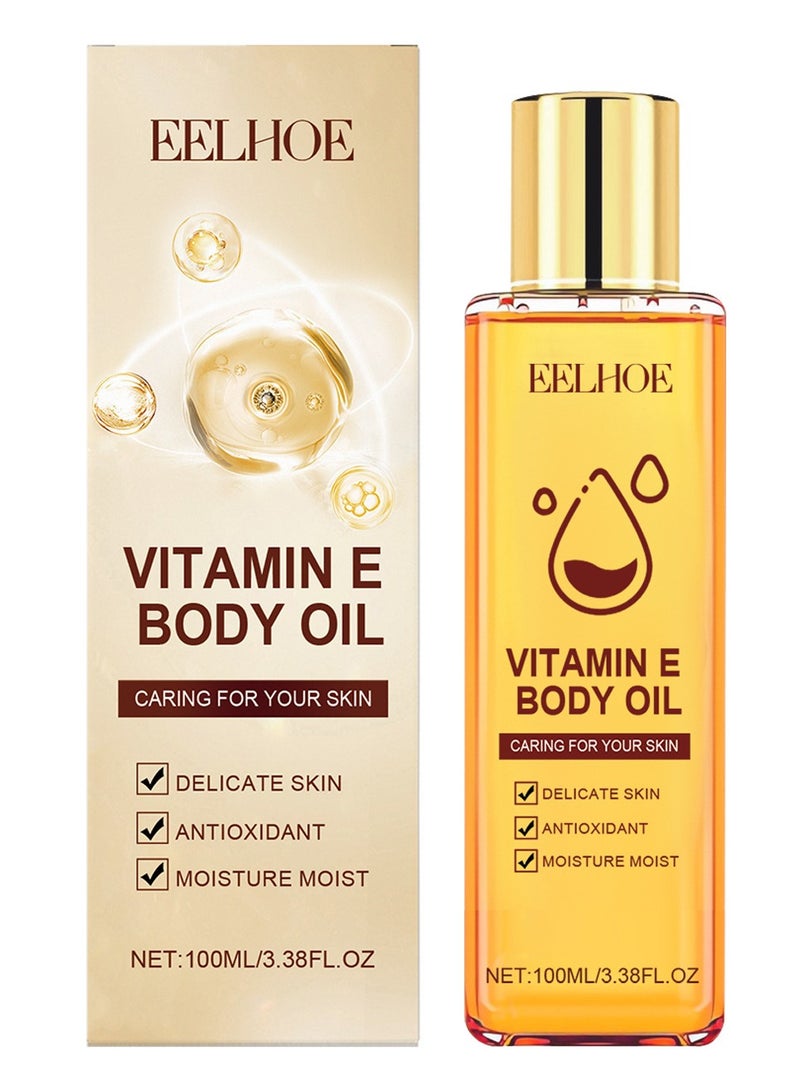 إيلهو زيت فيتامين E العضوي من للبشرة، مرطب طبيعي للوجه والجسم مع زيت الخروع، سيروم مغذي للشعر والأظافر وبشرة متألقة. - Image 1