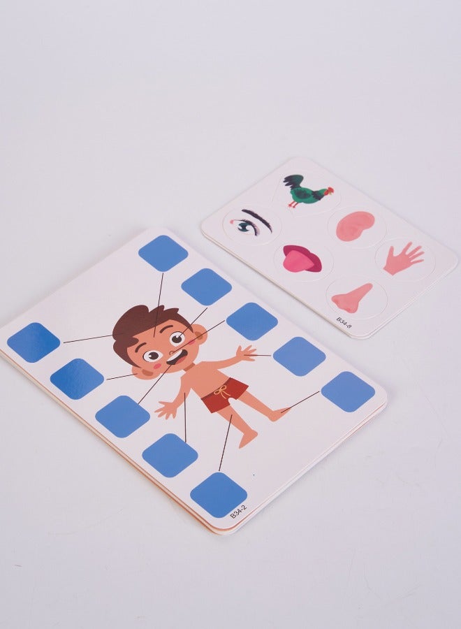 Montessori Arabic Early Education Card Games, Face, Body and Senses Exploration Interactive Learning Cards Kit, Arabic Learning Toy for Kids  - Image 4