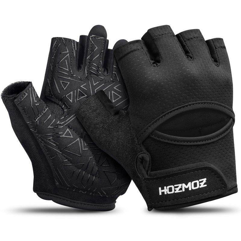 HOZMOZ Ventilated Weight Lifting Gloves, Thick Padded Workout Gym Gloves with Full Palm Protection & Grip & Shock Absorption for Women & Men's Fitness Exercise Training - Image 1