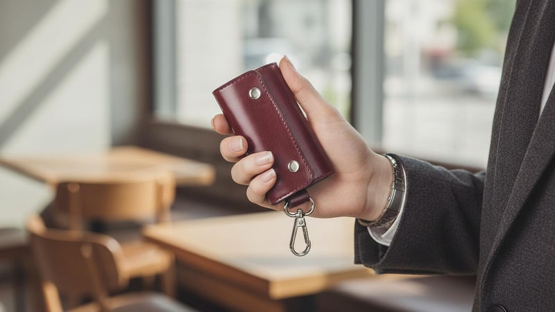 INSTABUYZ Unisex Pure PU Leather Hand Crafted Men & Women Key Bag Wallet Multi Function Key Case Top Grain Key Ring Case Wallet Bank Locker Key Pouch With 6 Keyring Holder - Image 2