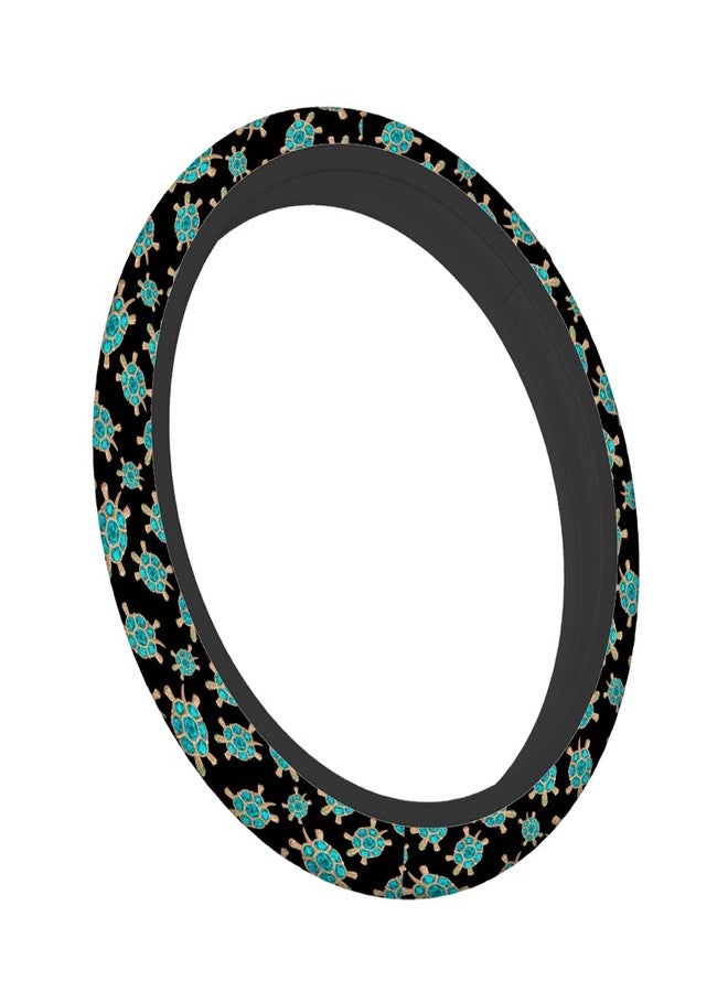 Swono Turtle with Stones Blue Car Neoprene Steering Wheel Cover Jewelry in The Form of A Turtle with Blue 15 Inch Anti-Slip Wheel Wrap Case Protector for SUV Sedan Vans Trucks - Image 5
