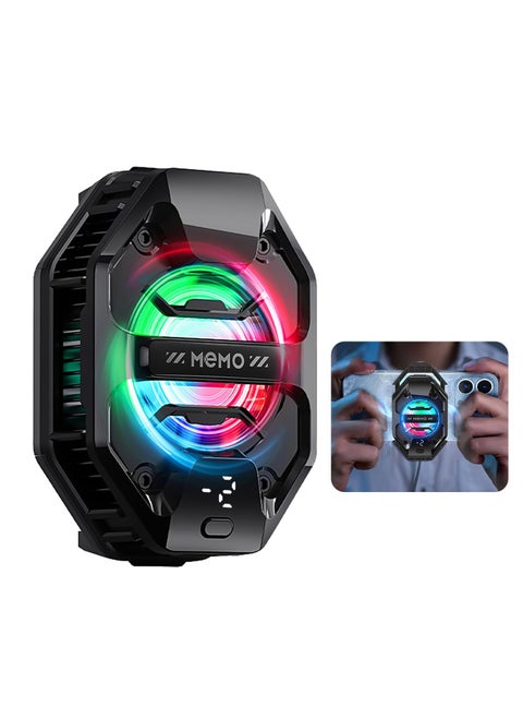 Phone Cooler for Gaming, 27W iPhone Cooling Fan with RGB LED Semiconductor Heatsink Cooling Case Enfriador para Celular, for iPhone/Android Phone Gaming, Live Streaming, AI Smartphone Temperature
